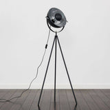 Morpho Grey Tripod Floor Lamp With Silver Inner Shade - Comet Lighting