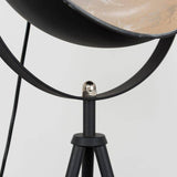 Morpho Grey Tripod Floor Lamp With Silver Inner Shade - Comet Lighting