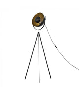 Morpho Tripod Floor Lamp Black with Gold Inner Shade - Comet Lighting