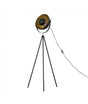 Morpho Tripod Floor Lamp Black with Gold Inner Shade - Comet Lighting