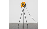 Morpho Tripod Floor Lamp Black with Gold Inner Shade - Comet Lighting