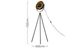 Morpho Tripod Floor Lamp Black with Gold Inner Shade - Comet Lighting