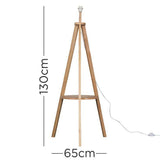 Morrigan Light Wood Tripod Floor Lamp With Shelf - Comet Lighting