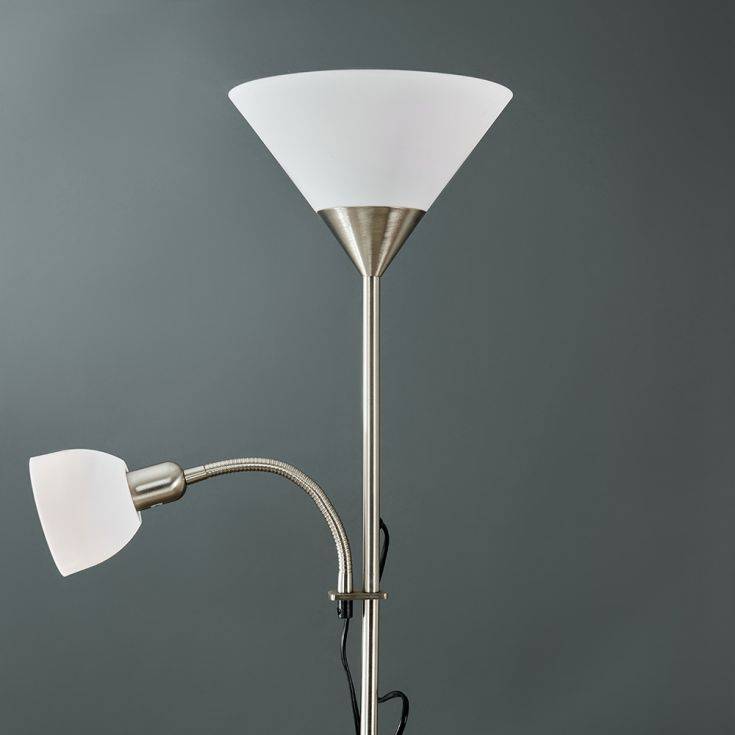 Mozz Brushed Chrome Mother & Child Floor Lamp - Comet Lighting