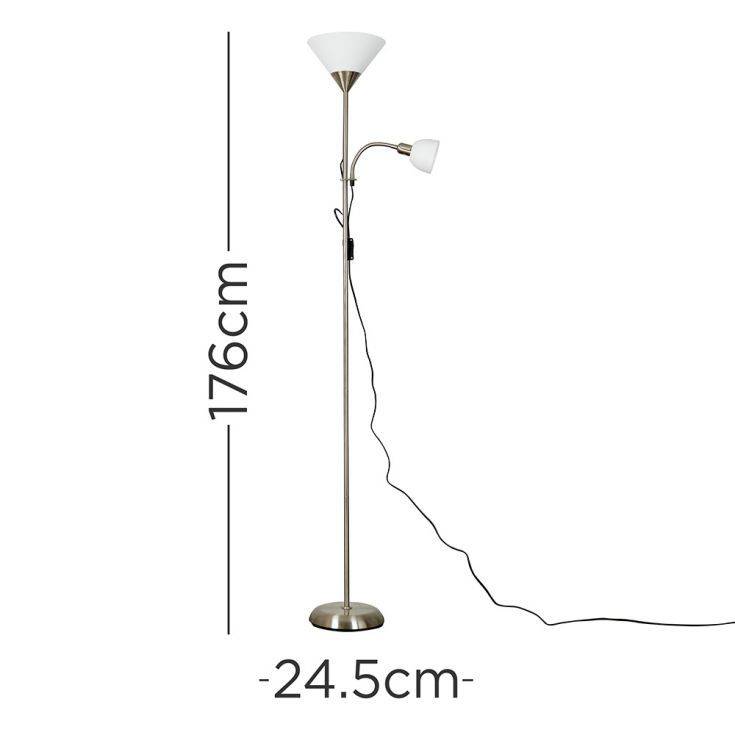 Mozz Brushed Chrome Mother & Child Floor Lamp - Comet Lighting