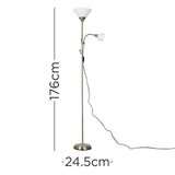 Mozz Brushed Chrome Mother & Child Floor Lamp - Comet Lighting