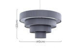 Nevada 4 Tiered NE Pleated Pendant Grey - Comet Lighting