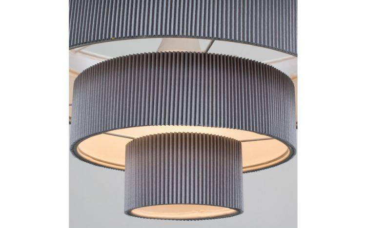 Nevada 4 Tiered NE Pleated Pendant Grey - Comet Lighting