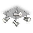 Nickel 4 way Square Plate Spotlight - Comet Lighting