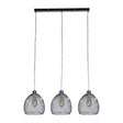 Novo Brushed Chrome 3 Way Over Table Ceiling Lights With Mesh Shades - Comet Lighting