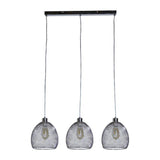 Novo Brushed Chrome 3 Way Over Table Ceiling Lights With Mesh Shades - Comet Lighting