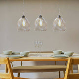 Novo Brushed Chrome 3 Way Over Table Ceiling Lights With Mesh Shades - Comet Lighting