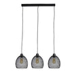 Novo Matt Black 3 Way Over Table Ceiling Lights With Mesh Shades - Comet Lighting