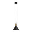 Nowek Black and Brass Metal Pendant Shade - Comet Lighting