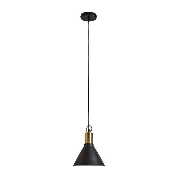 Nowek Black and Brass Metal Pendant Shade - Comet Lighting