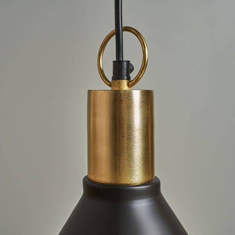 Nowek Black and Brass Metal Pendant Shade - Comet Lighting