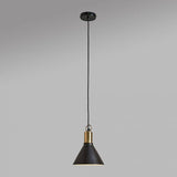 Nowek Black and Brass Metal Pendant Shade - Comet Lighting