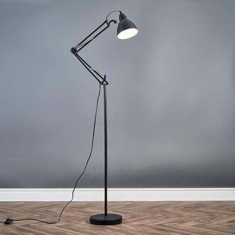 Noya Adjustable Task Floor Lamp Black - Comet Lighting