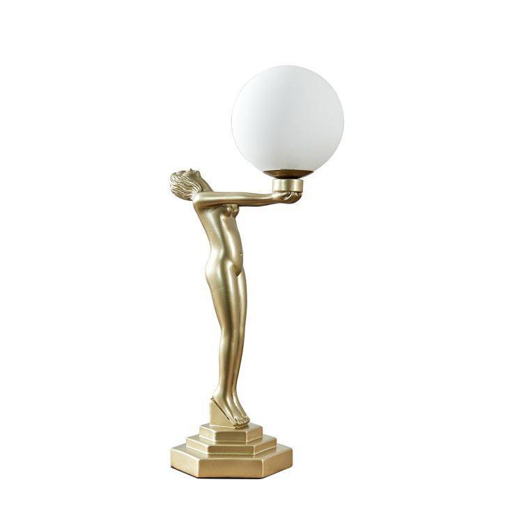 Olivia Matt Gold Art Deco Table Lamp - Comet Lighting