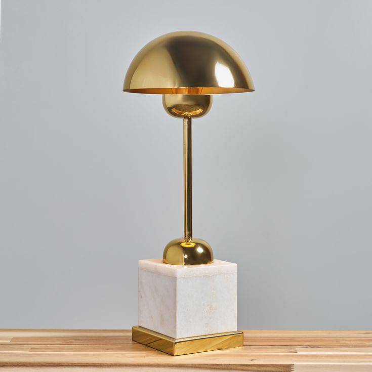 Ortiz Brass Table Lamp With White Marble Base - Comet Lighting