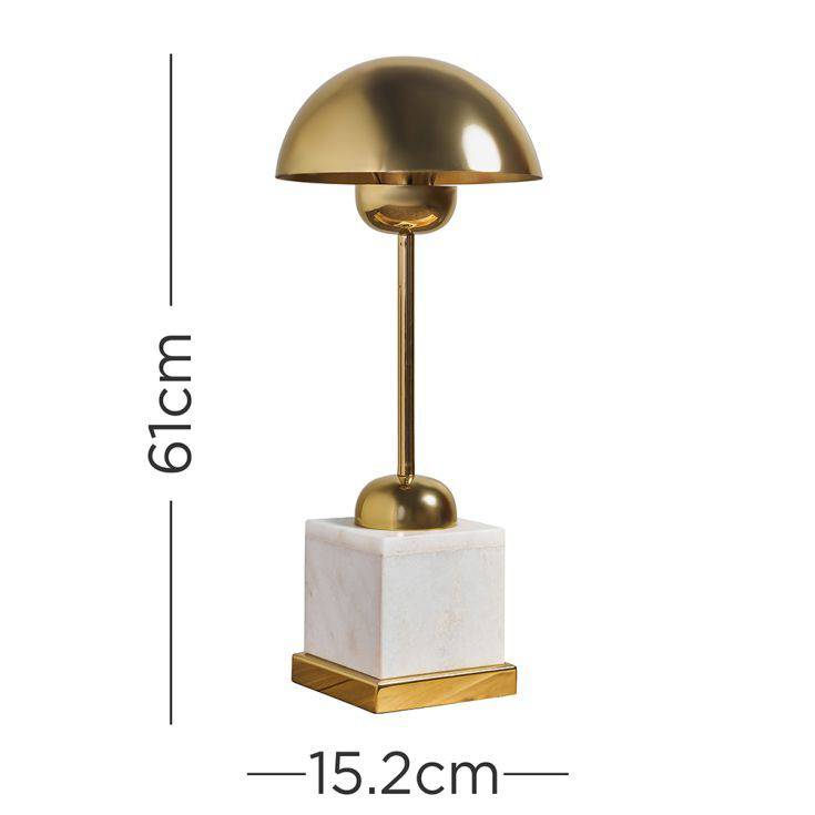 Ortiz Brass Table Lamp With White Marble Base - Comet Lighting