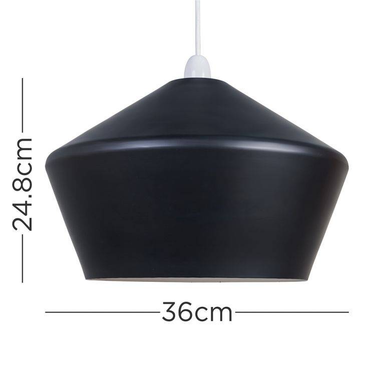 Otis Angled Metal Matt Black NE Ceiling Shade - Comet Lighting