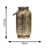 Pack Of 2 IP44 Antique Brass Solar Powered Moroccan Lanterns - Comet Lighting