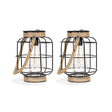 Pack Of 2 IP44 Solar Powered Caged Jars With Filament Bulbs - Comet Lighting