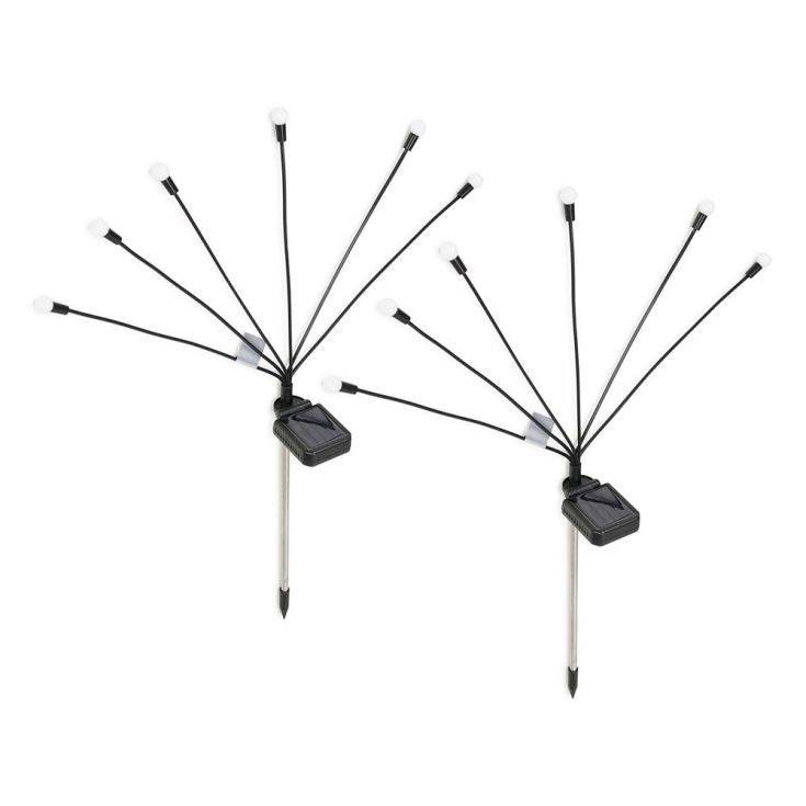 Pack Of 2 IP44 Solar Powered Multi Head Garden Spike Lights - Comet Lighting