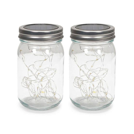 Pack Of 2 Jars With Solar Powered Fairy Lights - Comet Lighting