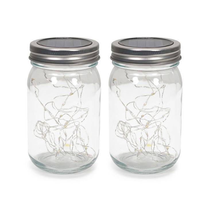 Pack Of 2 Jars With Solar Powered Fairy Lights - Comet Lighting