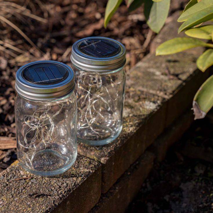 Pack Of 2 Jars With Solar Powered Fairy Lights - Comet Lighting