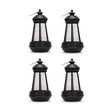 Pack Of 4 IP44 Black Solar Lanterns - Comet Lighting