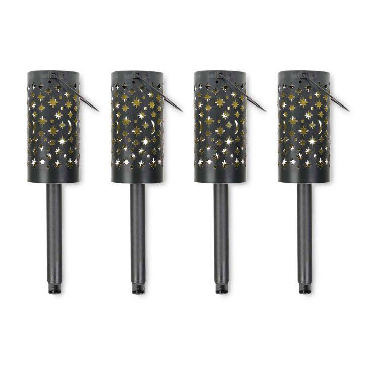 Pack Of 4 Solar Powered Garden Spike Lights - Comet Lighting