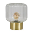 Patterson Matt Gold Table Lamp With Clear Glass Globe Shade - Comet Lighting