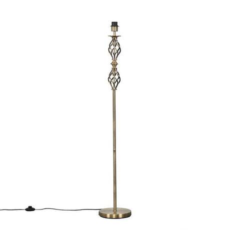 Pembroke Double Twist Two-tone Floor Lamp Antique Brass - Comet Lighting