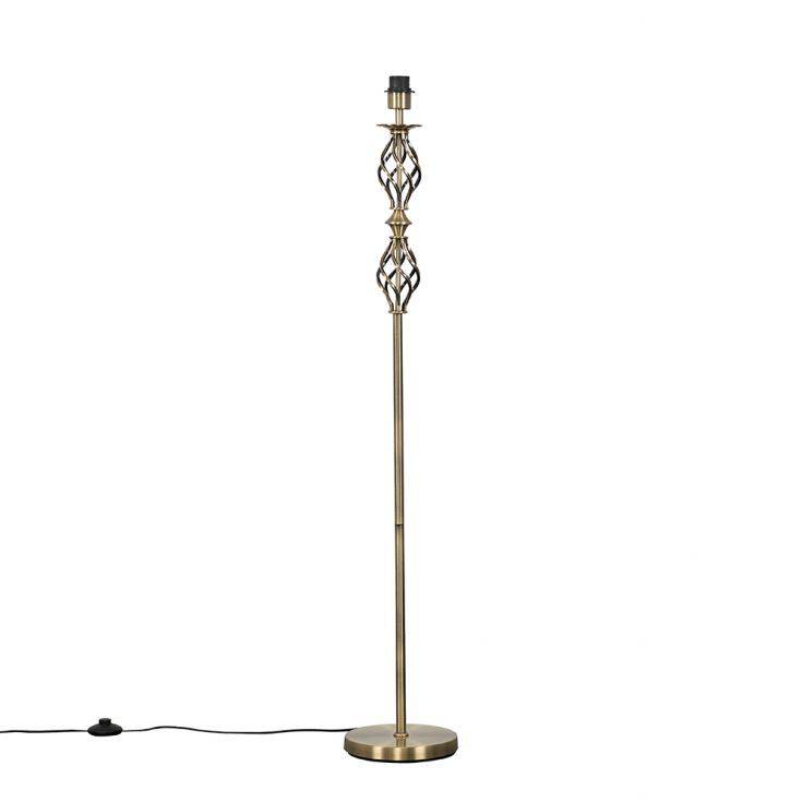 Pembroke Double Twist Two-tone Floor Lamp Antique Brass - Comet Lighting