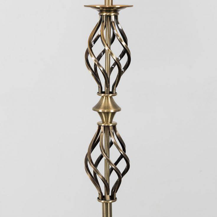 Pembroke Double Twist Two-tone Floor Lamp Antique Brass - Comet Lighting