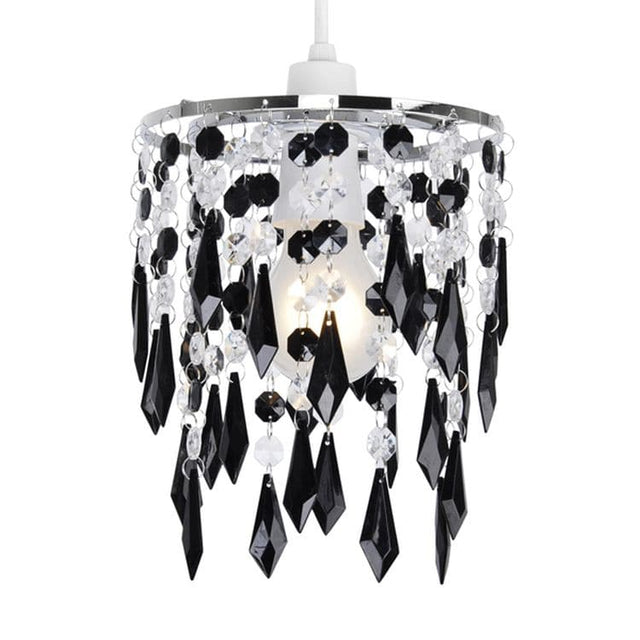 Pendant Shade Black/Clear Acrylic Droplets - Comet Lighting