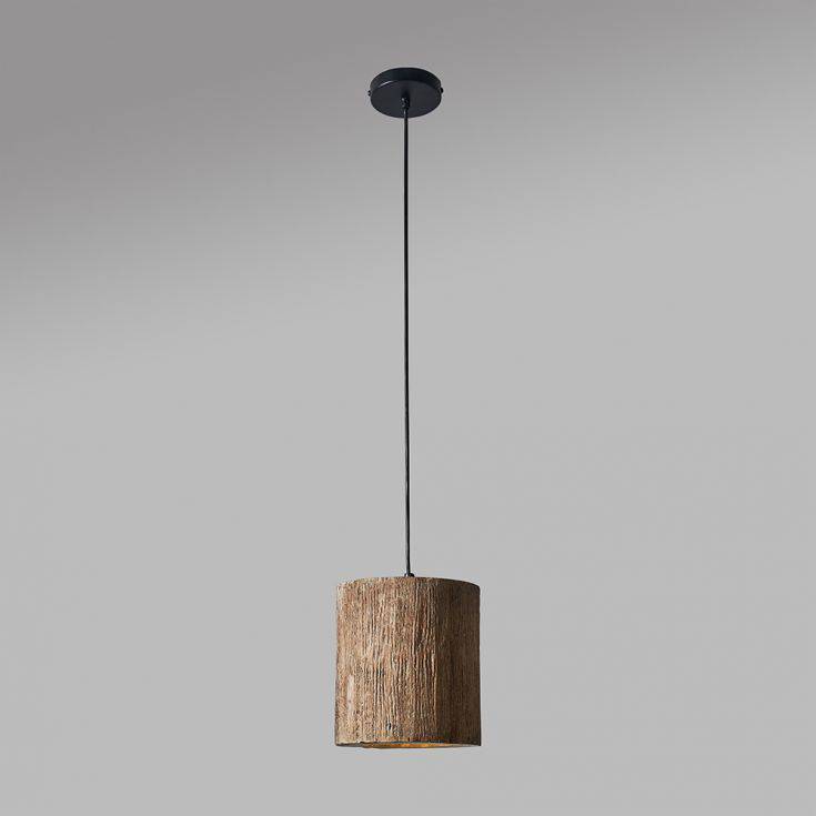 Penn Natural Rustic Wood Cylinder Ceiling Light - Comet Lighting