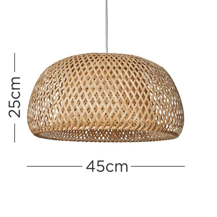 Perugia Natural Bamboo Domed Shade - Comet Lighting