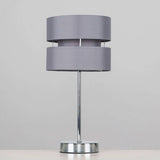 Pinto Chrome Touch Table Lamp With Grey Shade - Comet Lighting