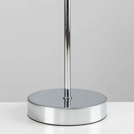 Polished Chrome Table Lamp With Silver Velvet Shade - Comet Lighting