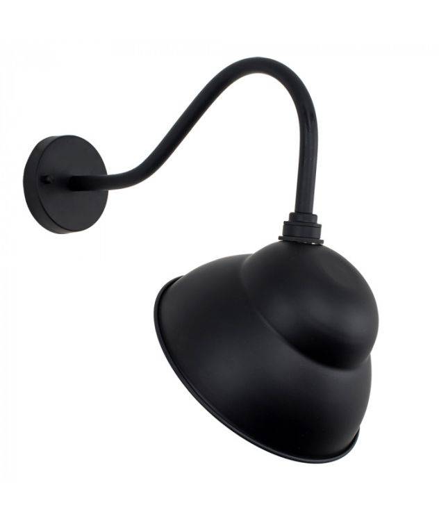 Porter Satin Black Swan Neck Traditional Pub Wall Light - Comet Lighting