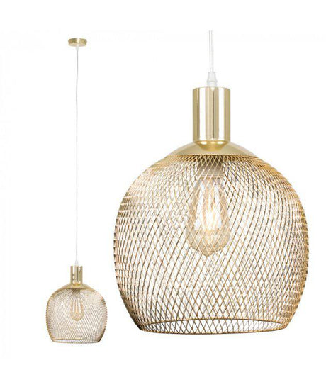 Regina Gold Electric Mesh Pendant - Comet Lighting