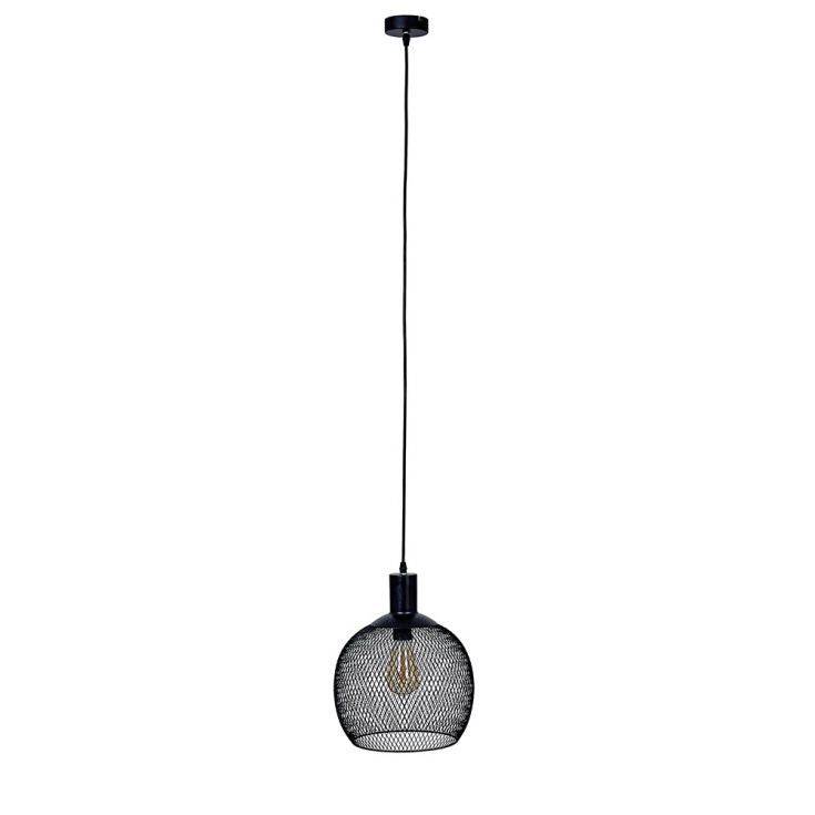 Regina Matt Black Electric Mesh Pendant - Comet Lighting