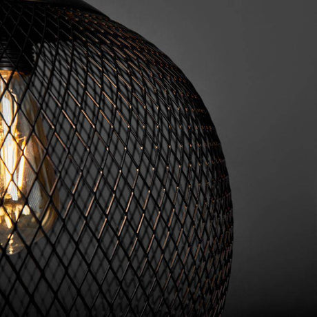 Regina Matt Black Electric Mesh Pendant - Comet Lighting