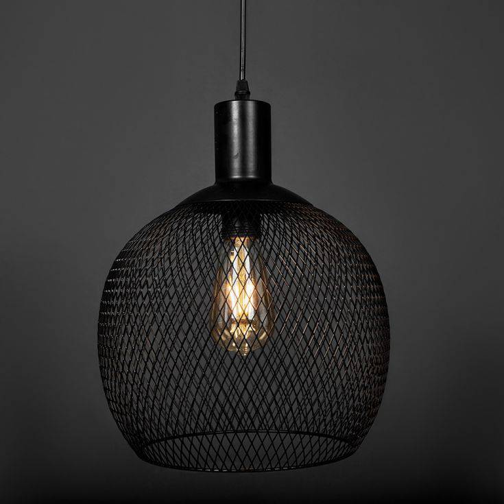 Regina Matt Black Electric Mesh Pendant - Comet Lighting