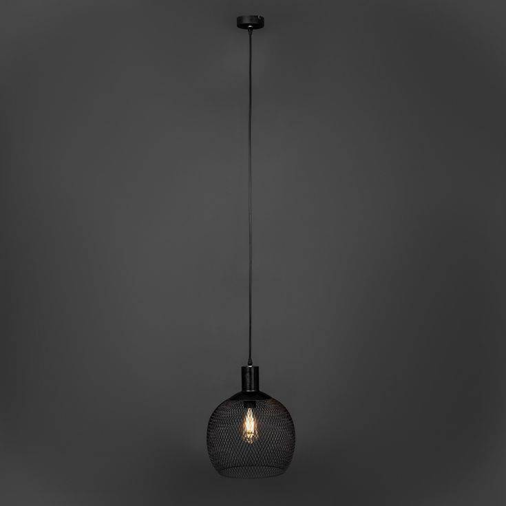 Regina Matt Black Electric Mesh Pendant - Comet Lighting