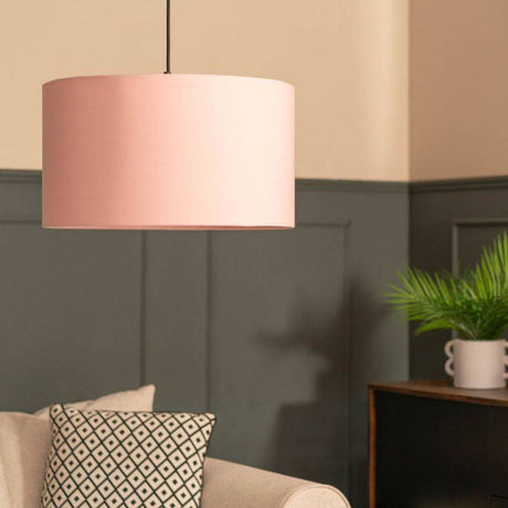 Reni Large Drum Shade In Blush - Comet Lighting